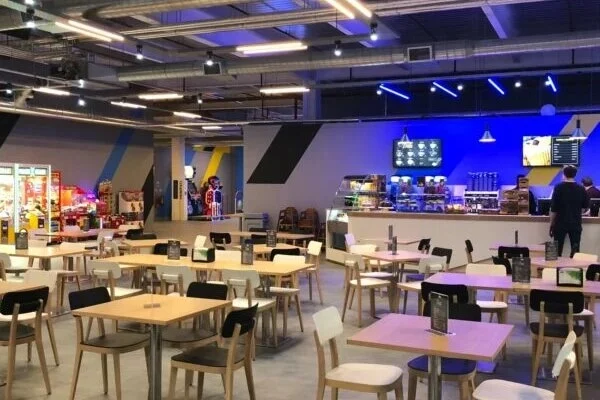 view of the cafe at Oxygem Trampoline park