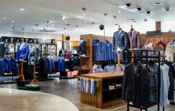 inside of a men's clothing store